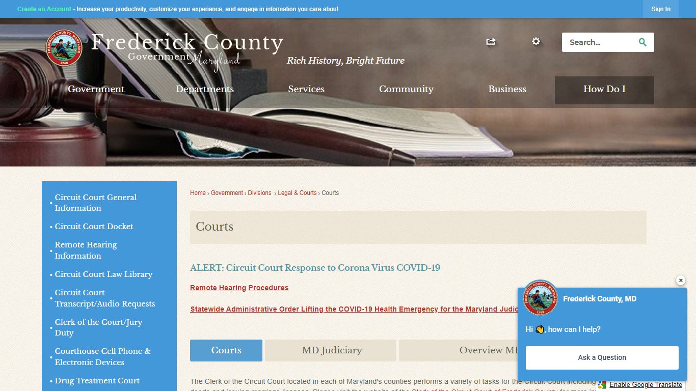 Courts | Frederick County MD - Official Website